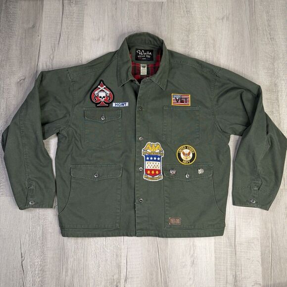 Vtg 90s Walls Western Wear Fleece Lined Jacket Cotton Coat Mens 3XL Navy Vet